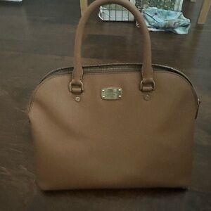 Michael Kors Tan Satchel with Gold Details